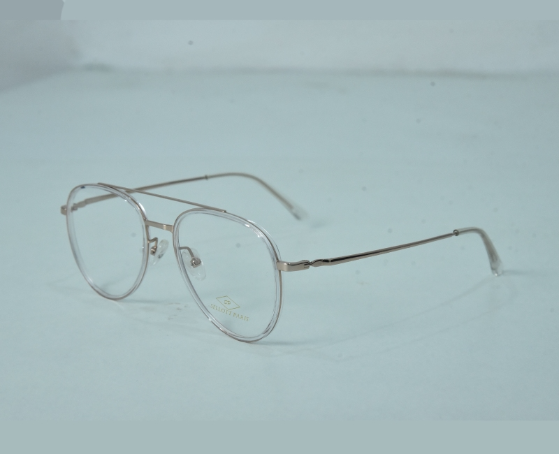 Henloy - Aviator Transparent Gold Retro Frame